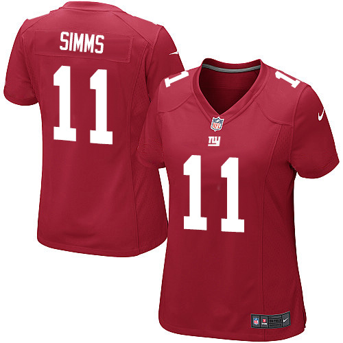 Women's Game Phil Simms Nike Jersey Red Alternate - #11 NFL New York Giants